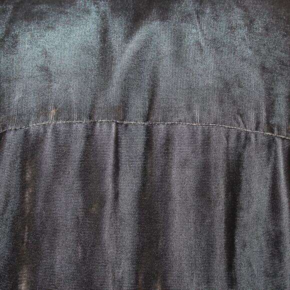 Jay Y. Ko Vtg Studio Rayon Velvet Navy Jacket Blouse Top Zip Collared Casual XL - Picture 7 of 8